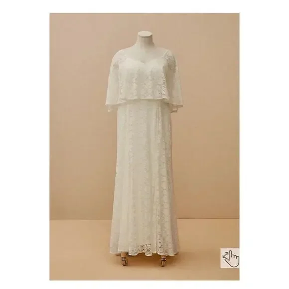 Torrid Ivory Lace Capelet Wedding Dress Sz.16 NWT - Picture 4 of 9
